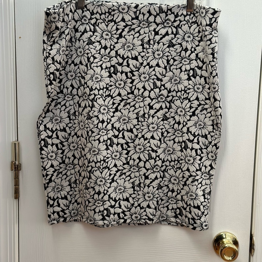 DOROTHY Perkins floral flowers black and white‎ skirt UK 16 #s1116